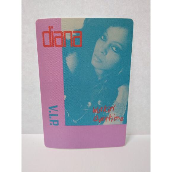 Diana Ross Workin' Overtime 1989 VIP Backstage Pass Original Soul Pop R&B Music - Picture 2 of 3